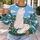 White Cat in a Wildflower Meadow for Cozy Cottagecore Days and Relaxed Nature Lovers All-over Print Knitted Sweater - 5