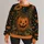 Jack O Lantern Harvest Scene for Halloween Parties and Autumn Outings All-over Print Knitted Sweater - 1