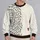 Ivory Fish Motif With Crimson Accent For Relaxed Coastal Everyday Style All-over Print Knitted Sweater - 2