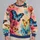 Dreamlike Butterfly Motifs for Colorful Spring Outings and Relaxed Everyday Style All-over Print Knitted Sweater - 2