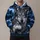 Twin Wolf Storm Scene for Wilderness Weekends and Everyday Outdoor Adventures All-over Print Hoodie (Lightweight) - 1