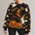 Pumpkin Cat And Ghost Halloween Scene For Spooky Season Celebrations All-over Print Knitted Sweater - 1