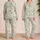 Soft Mint Sage Peony Blooms for Bridal Showers, Sleepovers and Everyday Relaxing Nights Satin Pajamas Set - 2