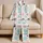 Playful Paw Motif For Spring Summer Cozy Womens Gift For Everyday Home Lounging Wear Satin Pajamas Set - 5