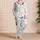 Playful Paw Motif For Spring Summer Cozy Womens Gift For Everyday Home Lounging Wear Satin Pajamas Set - 4