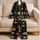 Celestial Witch Moon Skull Cozy Nights for Women's Dark Academia Home Ritual Style Satin Pajamas Set - 5
