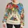 Painterly Floral Couple Scene for Creative Casual Days and Artful Everyday Wear Style All-over Print Knitted Sweater - 1