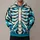 Turquoise Skeleton Bones for Eerie Halloween Nights and Alternative Streetwear Fans All-over Print Hoodie (Lightweight) - 1