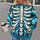 Turquoise Skeleton Bones for Eerie Halloween Nights and Alternative Streetwear Fans All-over Print Hoodie (Lightweight) - 2