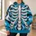 Turquoise Skeleton Bones for Eerie Halloween Nights and Alternative Streetwear Fans All-over Print Hoodie (Lightweight) - 6