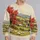 Rural Cottages Green Hills Red Foliage Pastoral Sheep and Cottage Countryside for Cozy Autumn All-over Print Knitted Sweater - 2