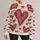 Burgundy Heart Doodle Style for Cozy Autumn Days and Casual Everyday Streetwear All-over Print Knitted Sweater - 1