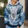 Flying White Wolf with Teal Wings for Outdoor Adventure and Everyday Fantasy Fans All-over Print Hoodie (Lightweight) - 5
