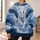 Flying White Wolf with Teal Wings for Outdoor Adventure and Everyday Fantasy Fans All-over Print Hoodie (Lightweight) - 6