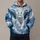 Flying White Wolf with Teal Wings for Outdoor Adventure and Everyday Fantasy Fans All-over Print Hoodie (Lightweight) - 1
