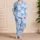 Valentine Bow Sleepwear For Cozy Date Nights, Romantic Gift For Her, Soft Blue Look Satin Pajamas Set - 4