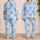 Valentine Bow Sleepwear For Cozy Date Nights, Romantic Gift For Her, Soft Blue Look Satin Pajamas Set - 2