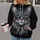 Blue-Eyed Cat Portrait for Everyday Casual Style and Creative Cat Lovers Weekend Wear All-over Print Hoodie (Lightweight) - 2