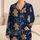 Christmas Gingerbread Men And Candy Canes For Cozy Navy Winter Nights Indoors At Home Satin Pajamas Set - 1