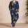 Christmas Gingerbread Men And Candy Canes For Cozy Navy Winter Nights Indoors At Home Satin Pajamas Set - 4