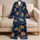 Christmas Gingerbread Men And Candy Canes For Cozy Navy Winter Nights Indoors At Home Satin Pajamas Set - 5