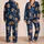 Christmas Gingerbread Men And Candy Canes For Cozy Navy Winter Nights Indoors At Home Satin Pajamas Set - 2