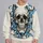 Blue Skull Streetwear Style for Hip-Hop Nights, Concerts and Casual Autumn Looks All-over Print Knitted Sweater - 2