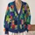 Multicolor Geometric Mosaic Squares for Creative Everyday Layering All-over Print Knitted Cardigan - 2