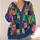 Multicolor Geometric Mosaic Squares for Creative Everyday Layering All-over Print Knitted Cardigan - 4