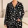 Ivory Polka Dots on Charcoal Black for Cozy Lounging, Resort Getaways and Gifting Satin Pajamas Set - 1