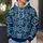 Navy Nordic Snowflake Motifs for Cozy Winter Walks, Cabin Days, and Fireside Weekends All-over Print Hoodie (Lightweight) - 5