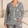 Dove Gray White Star Night Sky Cozy Bedtime Comfort for Women and Girls Home Style Satin Pajamas Set - 1