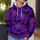 Purple Bat And Orange Spiderweb Motifs For Halloween Nights And Autumn Outings All-over Print Hoodie (Lightweight) - 5