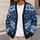 Mothman Snowflake Winter Holiday Style for Cryptid Fans and Teenagers All-over Print Knitted Cardigan - 5