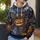 Swirling Jack-O'-Lanterns And Spiderwebs For Halloween And Autumn Night Celebrations All-over Print Hoodie (Lightweight) - 5