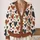 Rust Navy Heart Motifs for Cozy Everyday Layering and Romantic Casual Women's Style All-over Print Knitted Cardigan - 2