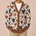 Rust Navy Heart Motifs for Cozy Everyday Layering and Romantic Casual Women's Style All-over Print Knitted Cardigan - 6