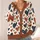 Rust Navy Heart Motifs for Cozy Everyday Layering and Romantic Casual Women's Style All-over Print Knitted Cardigan - 4