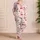 Cherry Bow Cottage Evenings, Blush Pastel Motifs for Cozy Summer Nights for Girls Satin Pajamas Set - 4