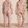 Pastel Holiday Candy Gingerbread, Candy Cane, Peppermint Cozy Winter Night Gift Idea Satin Pajamas Set - 2