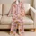 Pastel Holiday Candy Gingerbread, Candy Cane, Peppermint Cozy Winter Night Gift Idea Satin Pajamas Set - 5