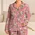 White Cherry Blossoms on Soft Pink for Calm Meditation and Relaxed Home Lounging Satin Pajamas Set - 1
