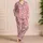 White Cherry Blossoms on Soft Pink for Calm Meditation and Relaxed Home Lounging Satin Pajamas Set - 4