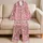 White Cherry Blossoms on Soft Pink for Calm Meditation and Relaxed Home Lounging Satin Pajamas Set - 5