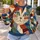 Cat Face Color Blocks for Creative Casual Style and Everyday Artistic Expression All-over Print Knitted Sweater - 5