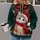 Festive Kitten in Santa Cap with Christmas Tree Cheer for Cozy Winter Celebrations All-over Print Hoodie (Lightweight) - 2