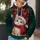 Festive Kitten in Santa Cap with Christmas Tree Cheer for Cozy Winter Celebrations All-over Print Hoodie (Lightweight) - 5