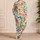 Colorful Hibiscus Blooms for Tropical Vacation Lounging and Relaxed Summer Mornings Satin Pajamas Set - 4