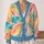 Pastel Rainbow Starburst Floral Boho Layering Style for Women Spring Summer Wardrobe All-over Print Knitted Cardigan - 2