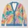Pastel Rainbow Starburst Floral Boho Layering Style for Women Spring Summer Wardrobe All-over Print Knitted Cardigan - 1